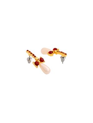 gold metal drop earring - 17542962 - Standard Image - 3