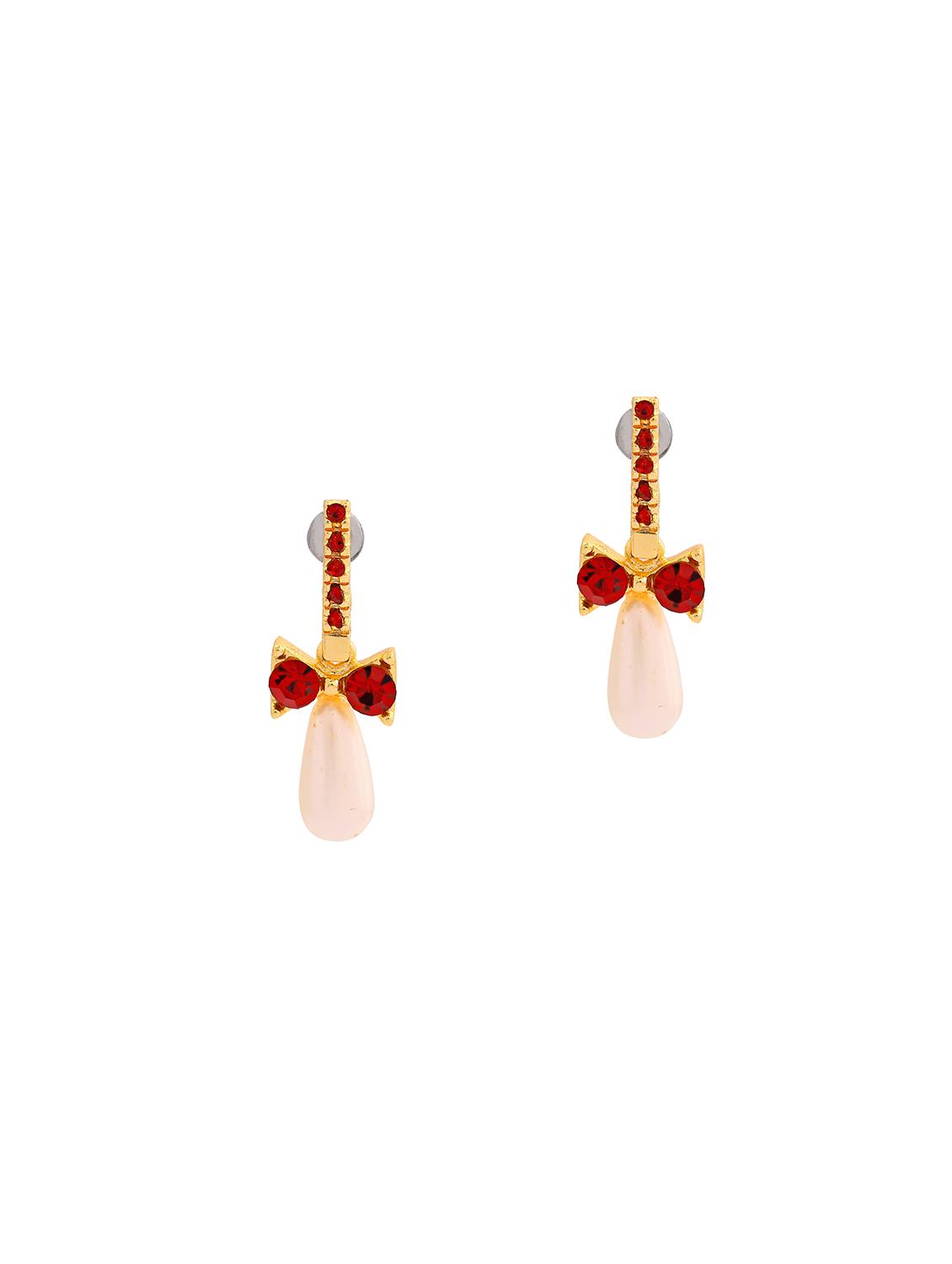 gold metal drop earring - 17542962 - Zoom Image - 2