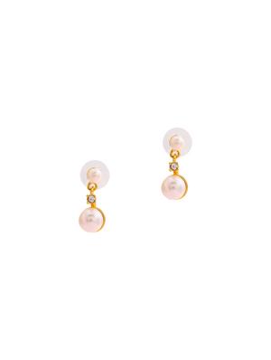 gold metal drop earring - 17542963 - Standard Image - 2