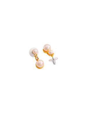 gold metal drop earring - 17542963 - Standard Image - 3