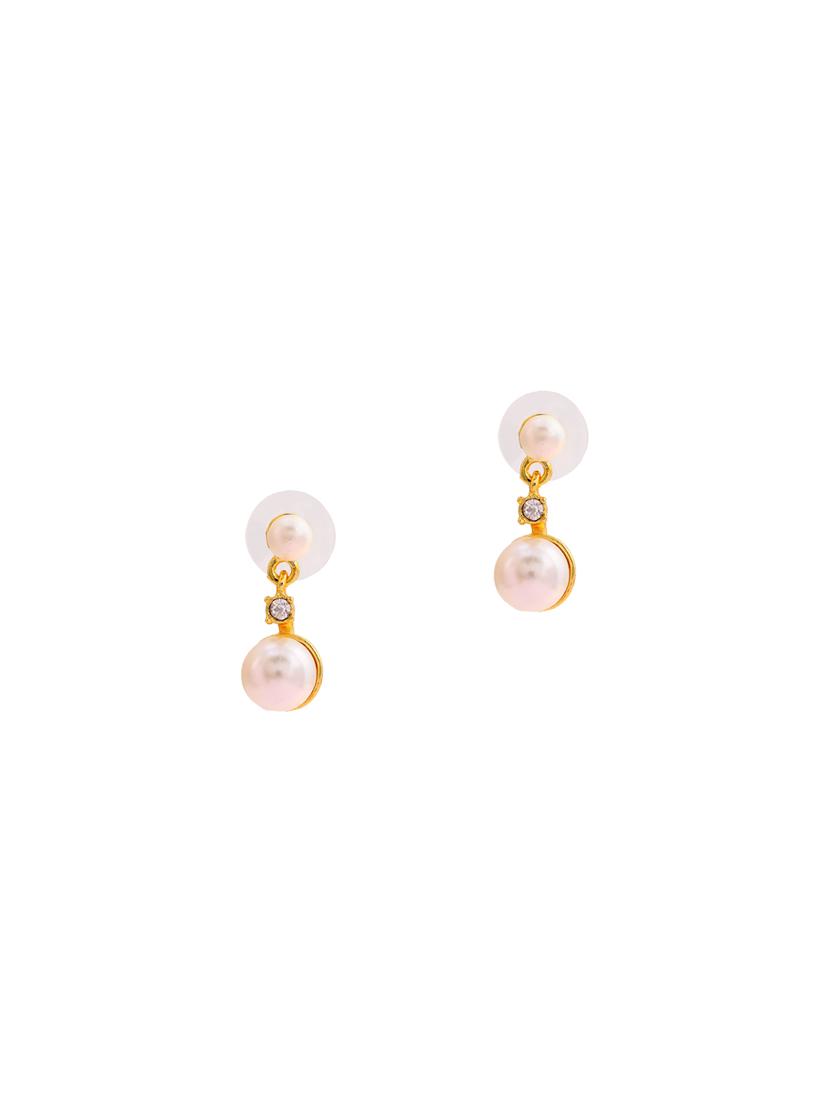 gold metal drop earring - 17542963 - Zoom Image - 2