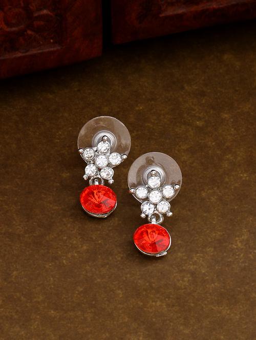 red metal drop earring - 17542964 - Standard Image - 1