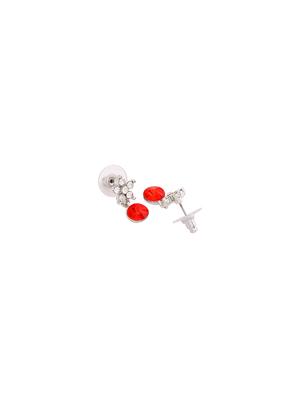 red metal drop earring - 17542964 - Standard Image - 3