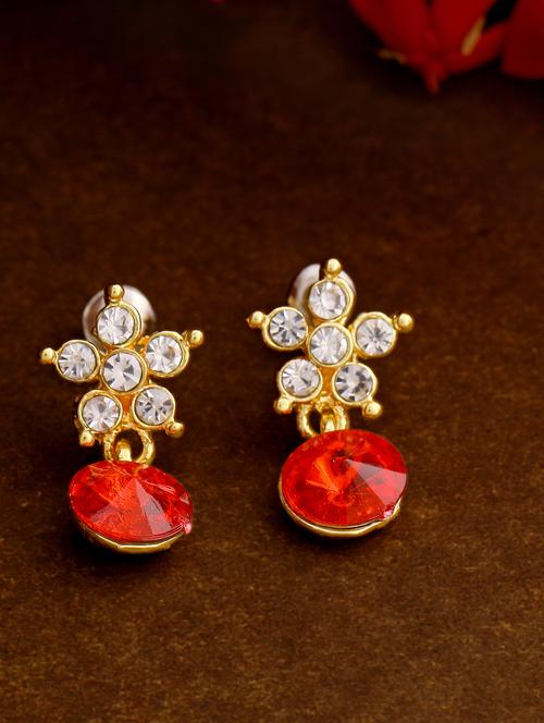 red metal drop earring - 17542966 - Standard Image - 1