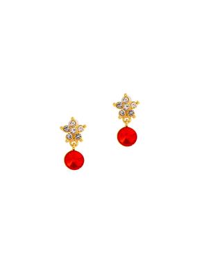 red metal drop earring - 17542966 - Standard Image - 2