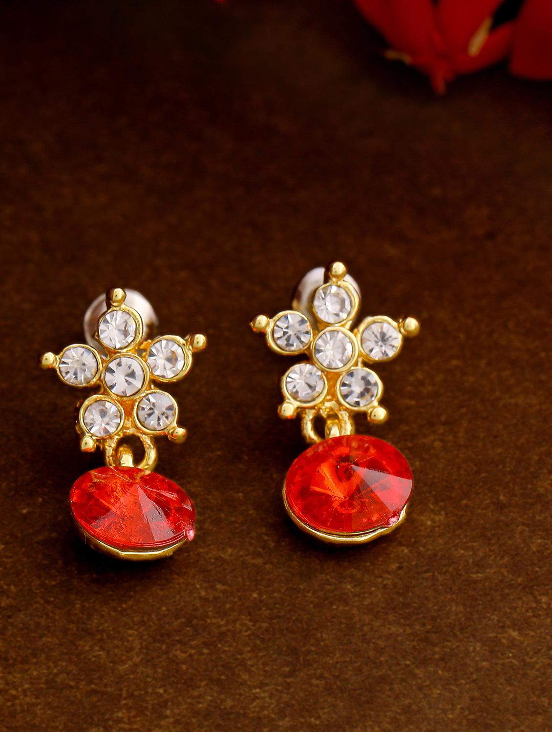 red metal drop earring - 17542966 - Zoom Image - 1