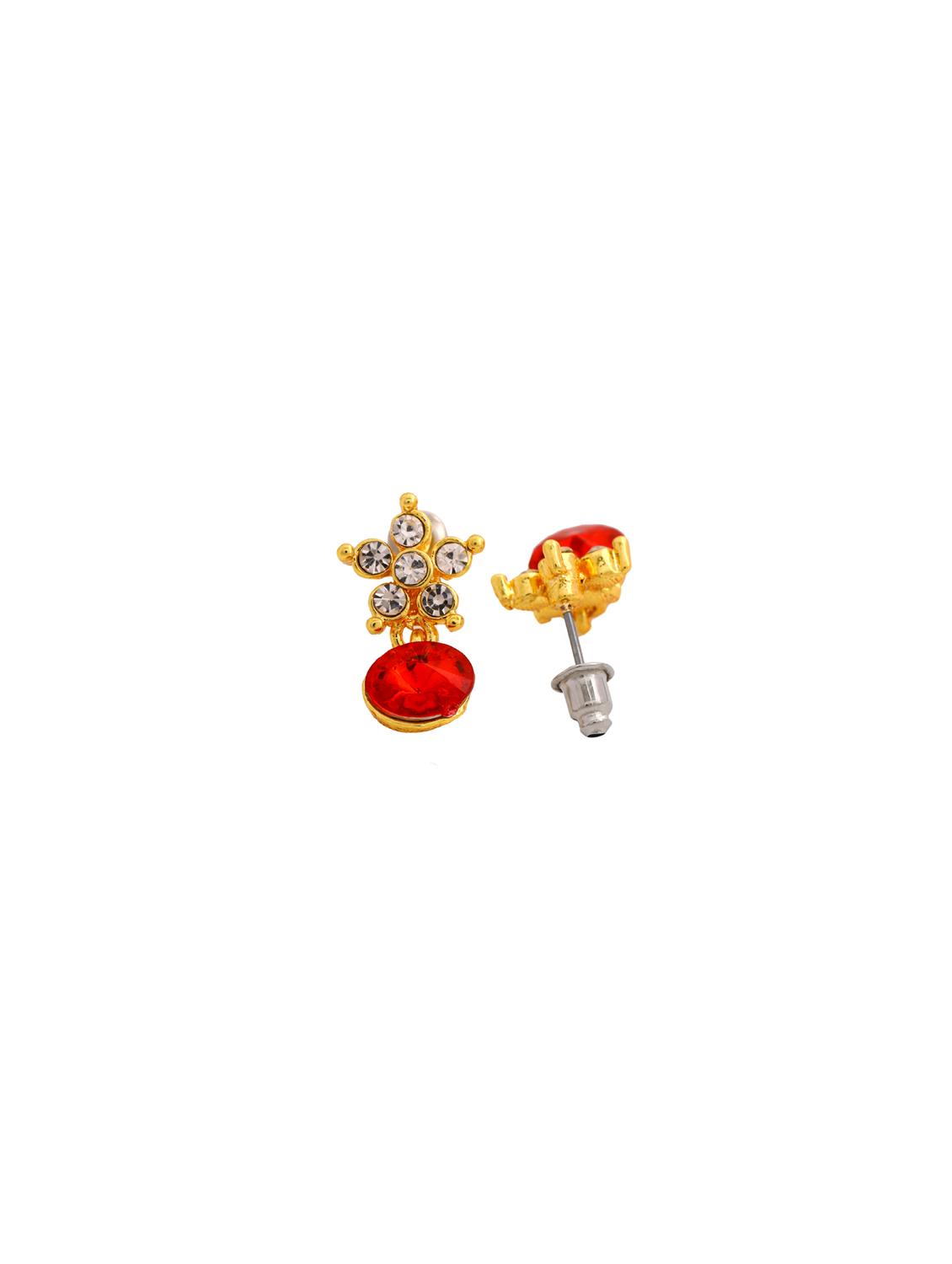 red metal drop earring - 17542966 - Zoom Image - 3