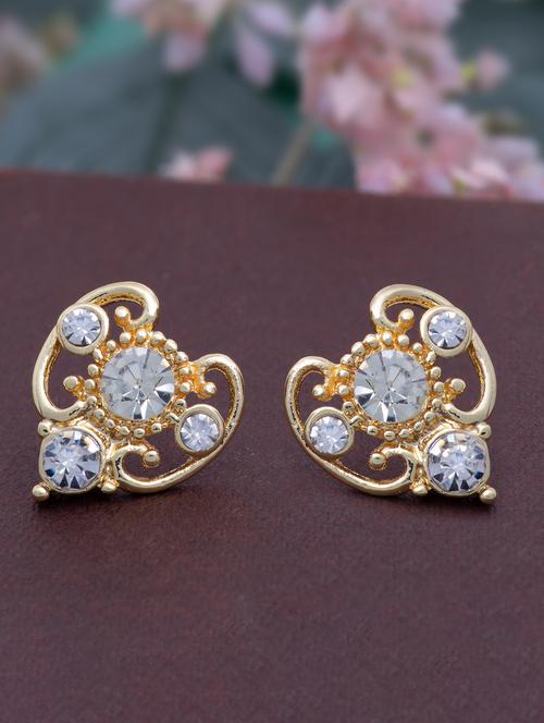 gold metal studs earring - 17542969 - Standard Image - 1