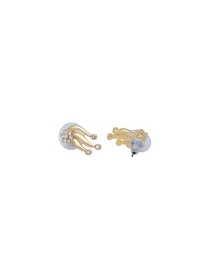 gold metal studs earring - 17542971 - Standard Image - 3