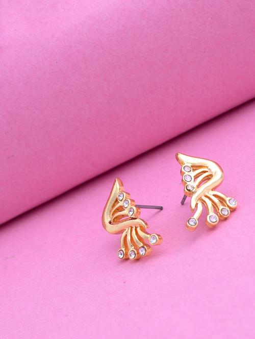 gold metal studs earring - 17542973 - Standard Image - 1