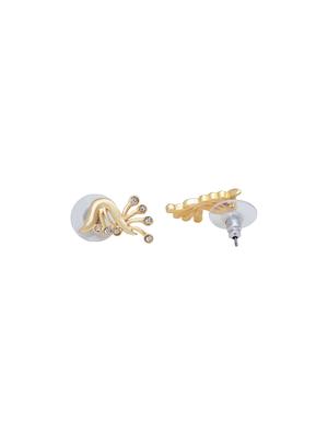 gold metal studs earring - 17542973 - Standard Image - 3