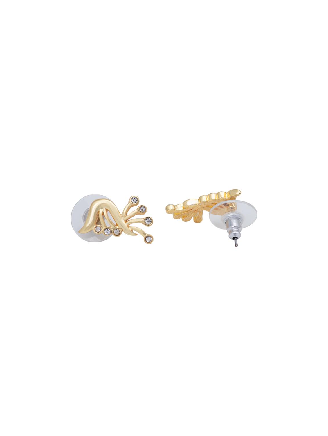 gold metal studs earring - 17542973 - Zoom Image - 3