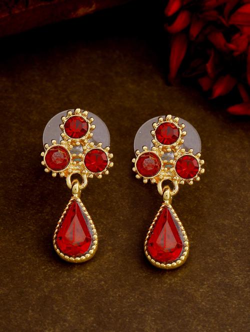 red metal drop earring - 17542974 - Standard Image - 1