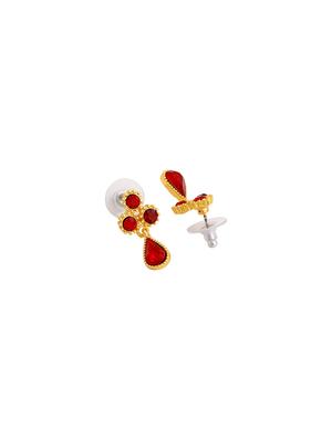 red metal drop earring - 17542974 - Standard Image - 3