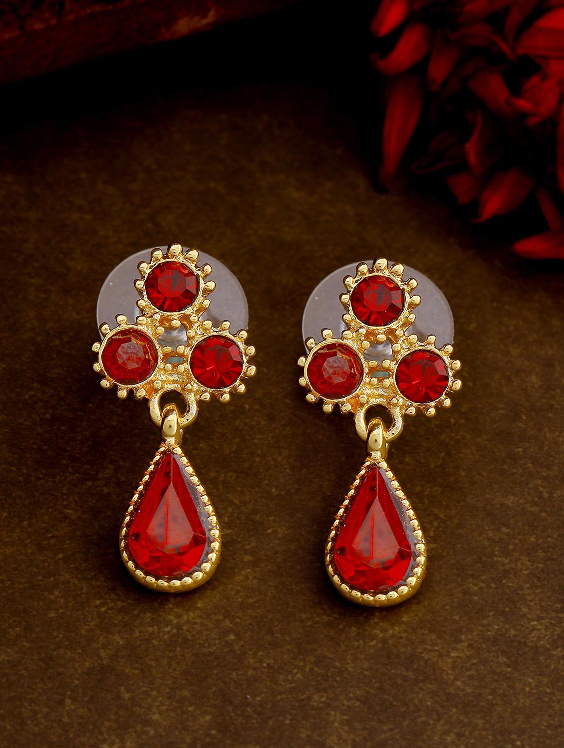 red metal drop earring - 17542974 - Zoom Image - 1
