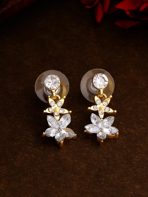 gold metal drop earring - 17542975 - Standard Image - 1
