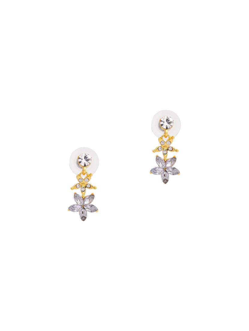 gold metal drop earring - 17542975 - Zoom Image - 2