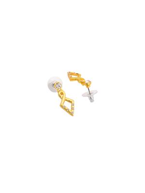 gold metal drop earring - 17542978 - Standard Image - 3