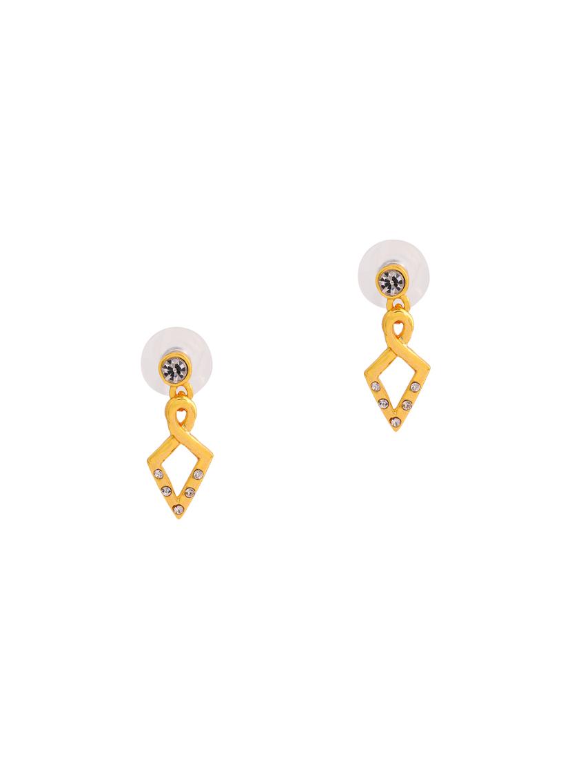 gold metal drop earring - 17542978 - Zoom Image - 2