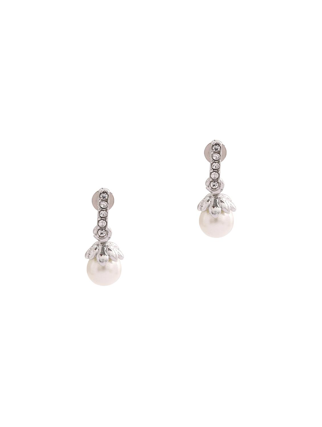 silver metal drop earring - 17542980 - Zoom Image - 2