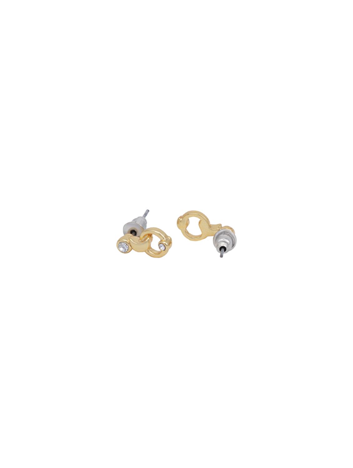 gold metal studs earring - 17542981 - Zoom Image - 3