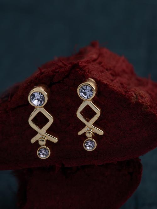 gold metal studs earring - 17542982 - Standard Image - 1