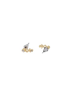gold metal studs earring - 17542982 - Standard Image - 3
