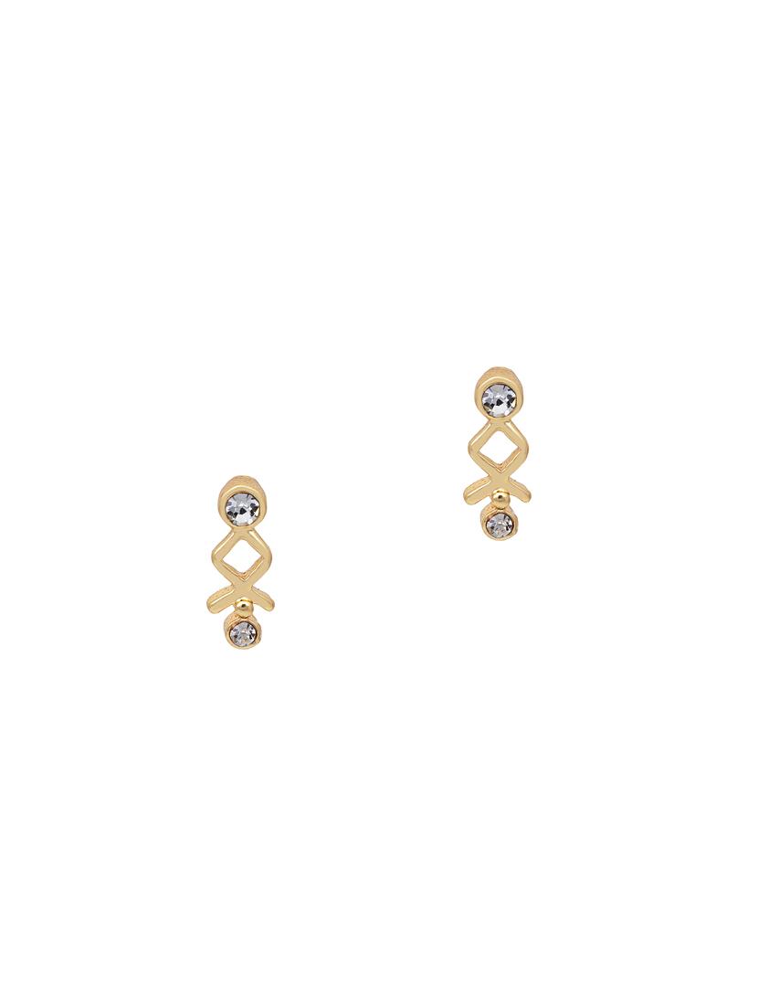 gold metal studs earring - 17542982 - Zoom Image - 2