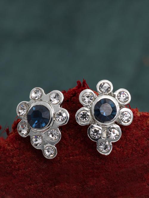 blue metal studs earring - 17542984 - Standard Image - 1
