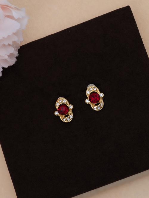 red metal studs earring - 17542988 - Standard Image - 1