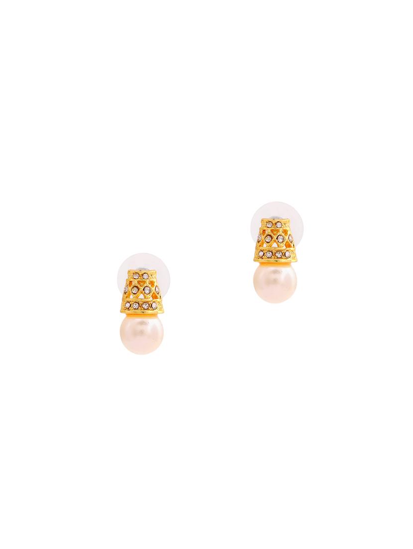 gold metal studs earring - 17542989 - Zoom Image - 2
