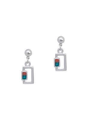 silver metal drop earring - 17542990 - Standard Image - 2