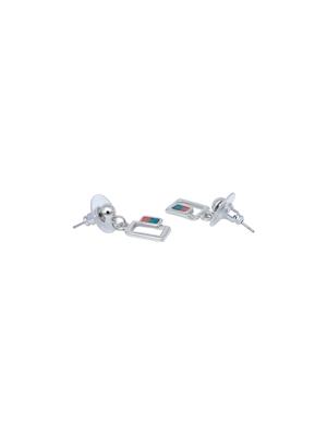 silver metal drop earring - 17542990 - Standard Image - 3