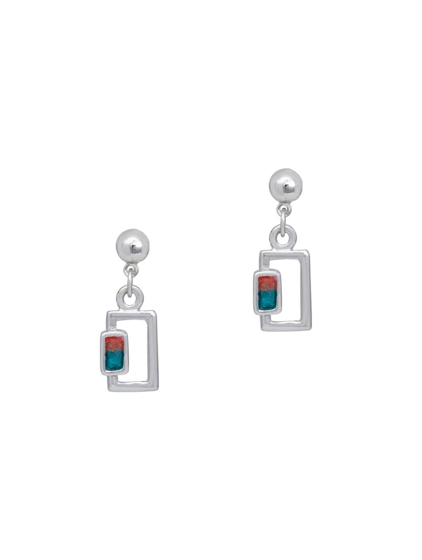 silver metal drop earring - 17542990 - Zoom Image - 2