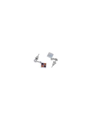 orange metal drop earring - 17542991 - Standard Image - 3