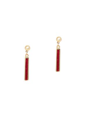 red metal drop earring - 17542995 - Standard Image - 2