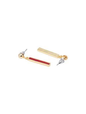 red metal drop earring - 17542995 - Standard Image - 3