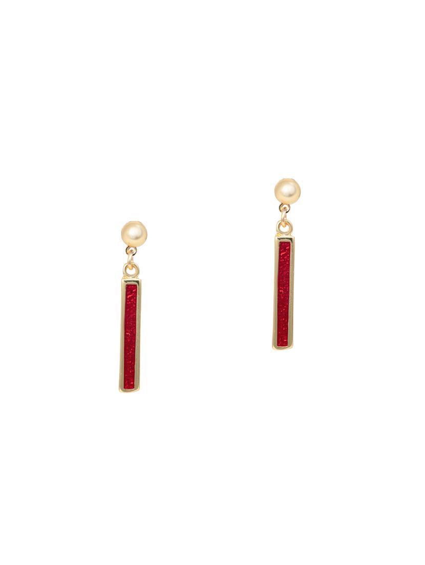 red metal drop earring - 17542995 - Zoom Image - 2