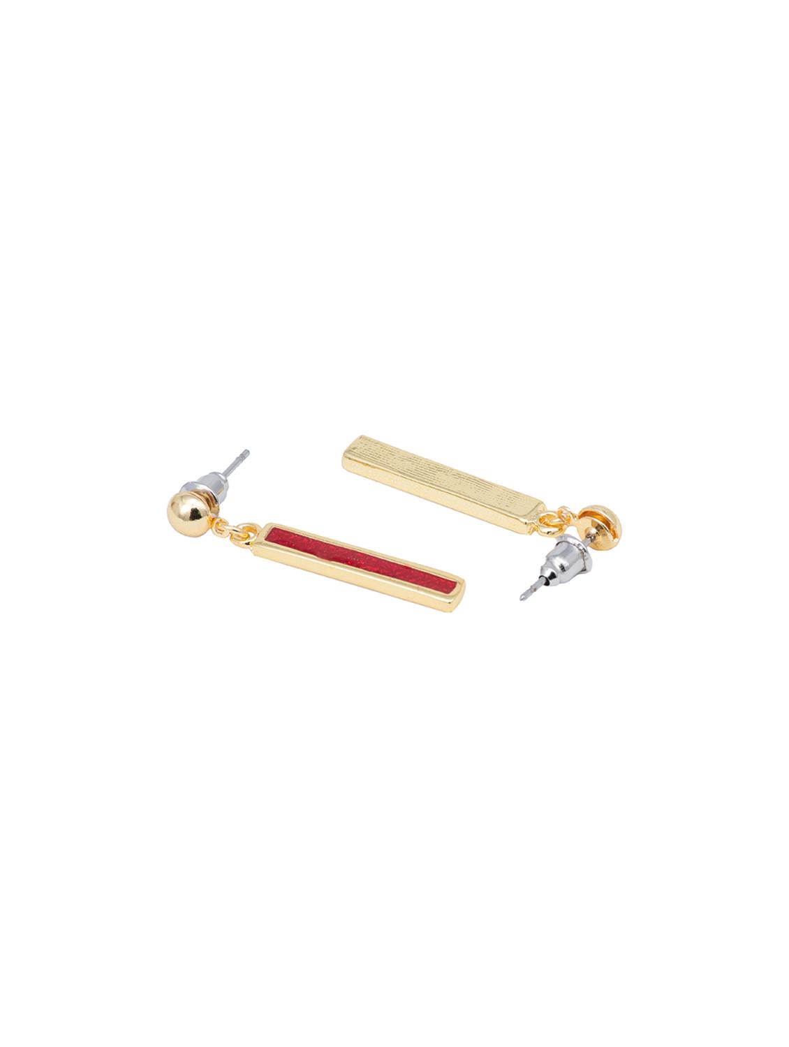 red metal drop earring - 17542995 - Zoom Image - 3