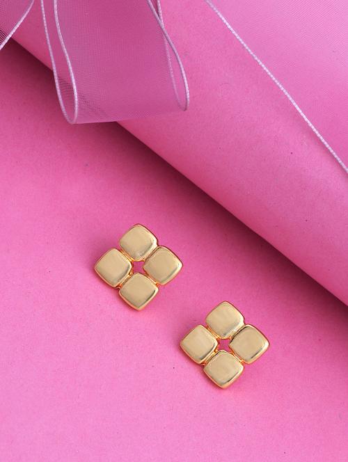 gold metal studs earring - 17543007 - Standard Image - 1