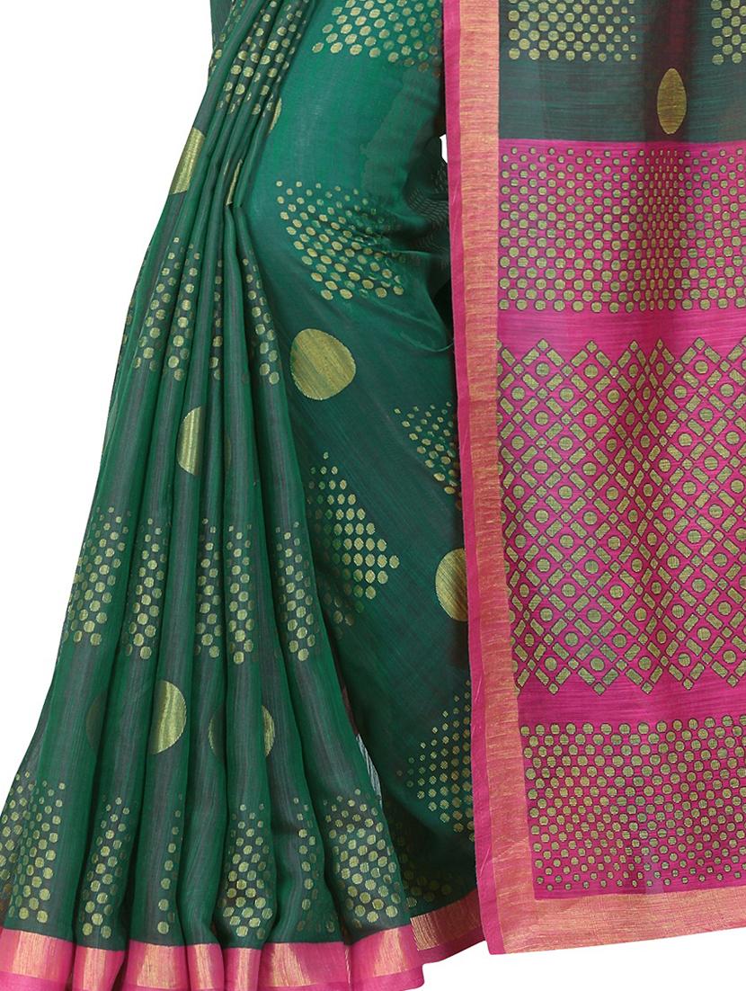 geometrical printed saree with blouse - 17543196 - Zoom Image - 2