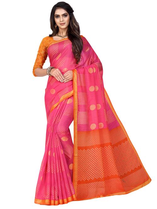 geometrical printed saree with blouse - 17543199 - Standard Image - 1