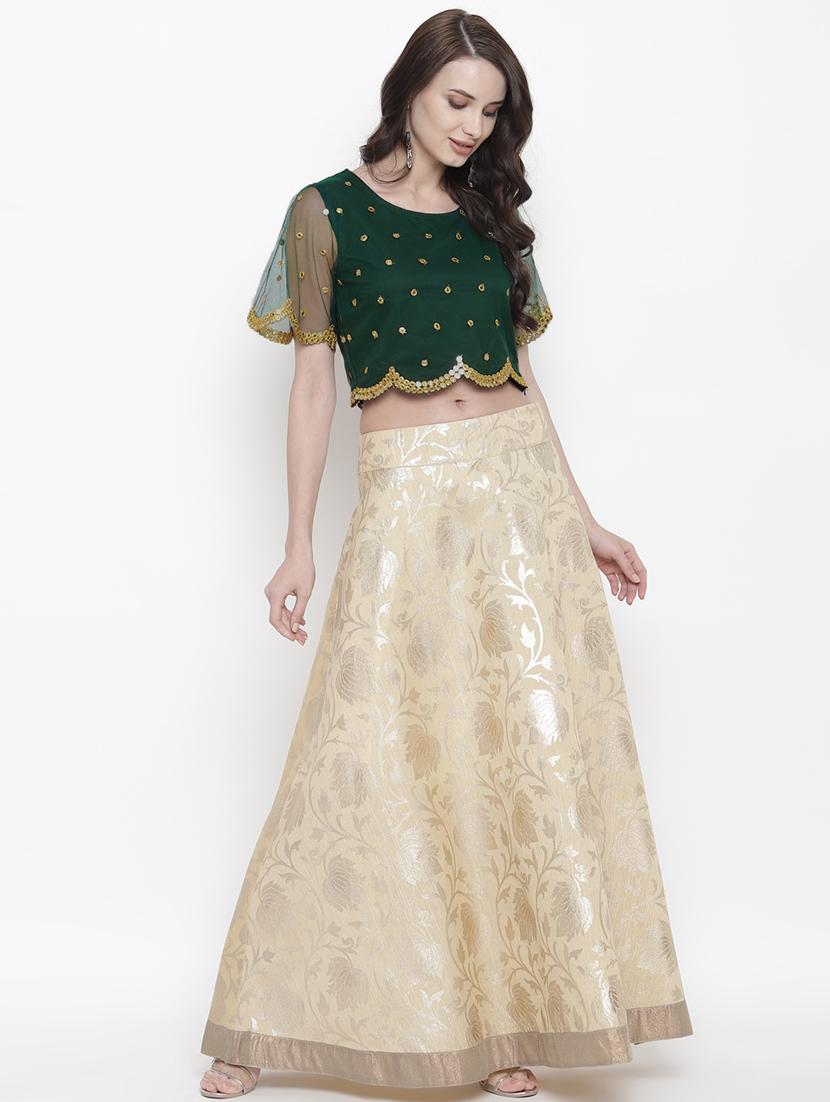green net crop top - 17543333 - Zoom Image - 4