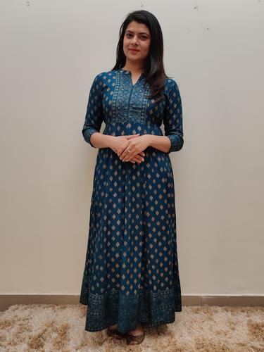 a-line printed ethnic dress - 17543349 - Standard Image - 1
