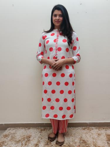 polka dots kurta pant set - 17543374 - Very Small Image - 1
