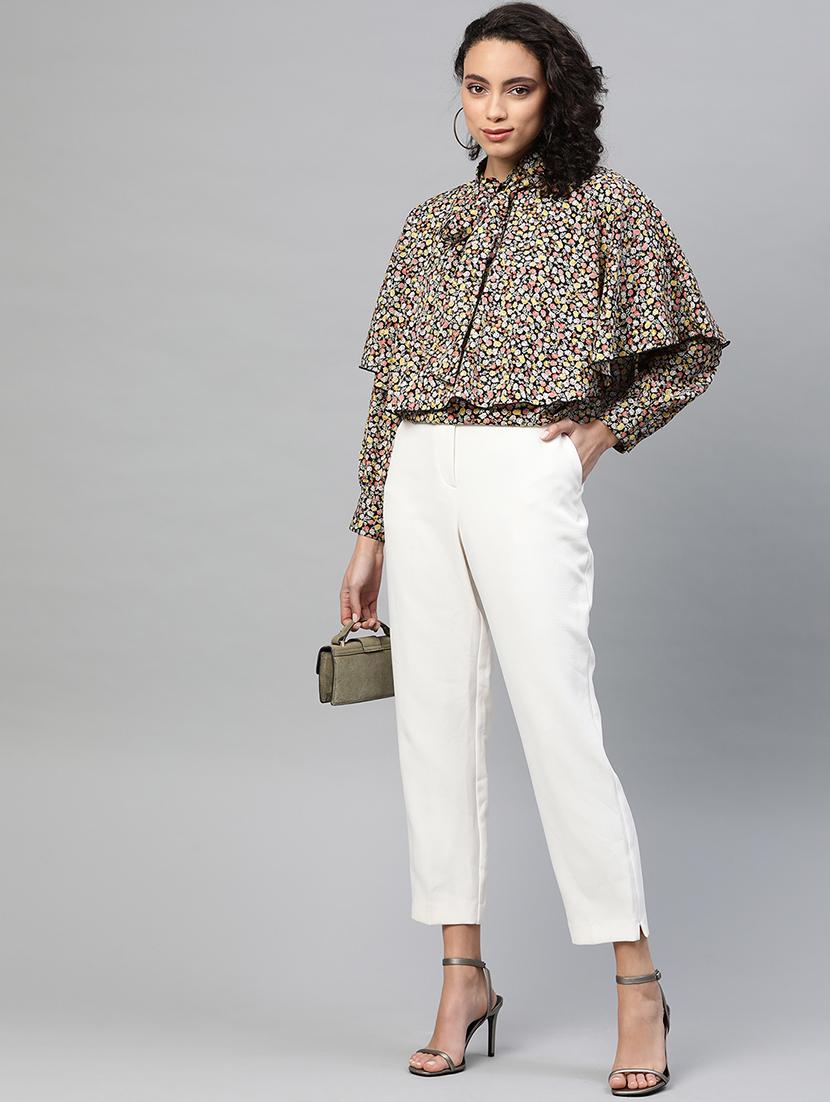 tie up neck cape sleeved top - 17543385 - Zoom Image - 4