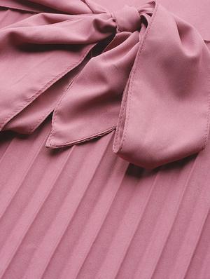 tie front pleated a-line dress - 17543396 - Standard Image - 5