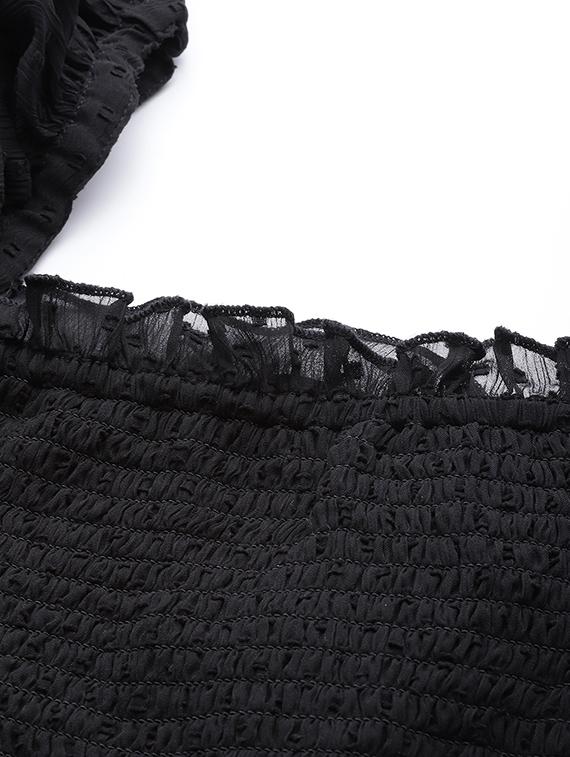 puff sleeved dobby top - 17543403 - Zoom Image - 5