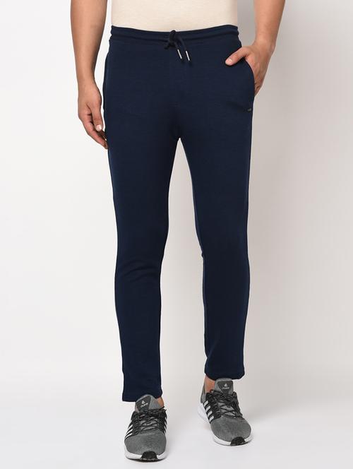 navy blue solid full length track pant - 17543417 - Standard Image - 1