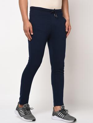 navy blue solid full length track pant - 17543417 - Standard Image - 2
